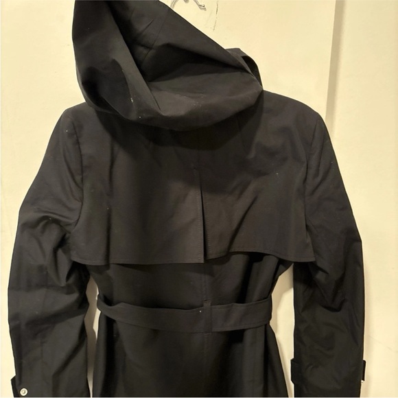 NWT J.Crew New Icon Trench Coat Black Hooded Hood Belt Jacket - Picture 6 of 9